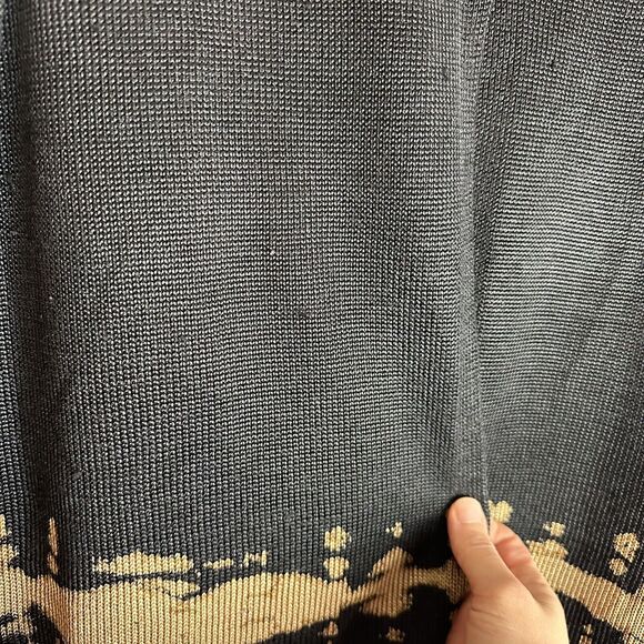 JOSEPHINE CHAUS Open-Front Cardigan 1XSilk Blend Black Beige Bronze Knit Sweater - Picture 3 of 12